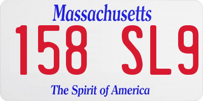 MA license plate 158SL9