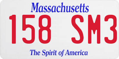 MA license plate 158SM3