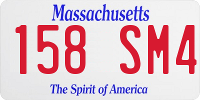 MA license plate 158SM4