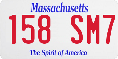 MA license plate 158SM7