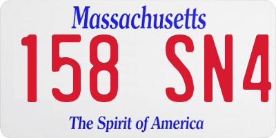 MA license plate 158SN4