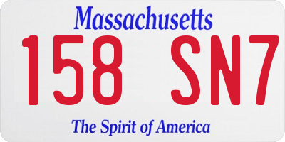 MA license plate 158SN7