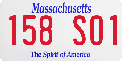 MA license plate 158SO1