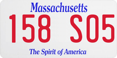 MA license plate 158SO5