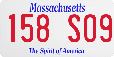 MA license plate 158SO9