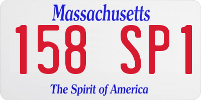 MA license plate 158SP1
