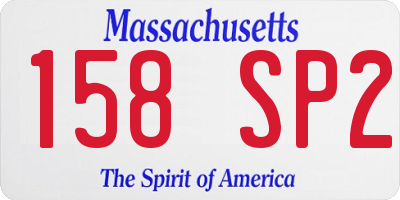 MA license plate 158SP2