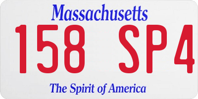 MA license plate 158SP4