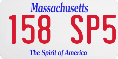 MA license plate 158SP5