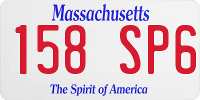 MA license plate 158SP6