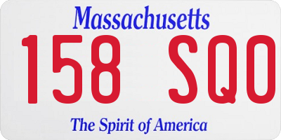 MA license plate 158SQ0