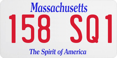 MA license plate 158SQ1