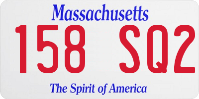 MA license plate 158SQ2