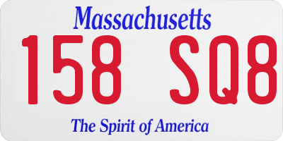 MA license plate 158SQ8