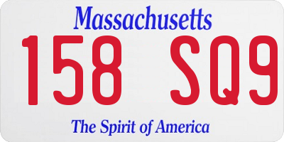 MA license plate 158SQ9