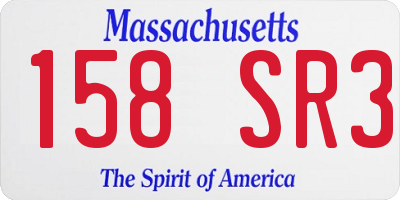 MA license plate 158SR3