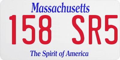 MA license plate 158SR5