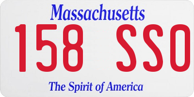 MA license plate 158SS0
