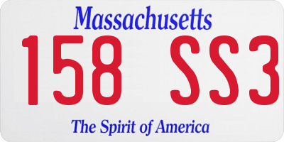 MA license plate 158SS3