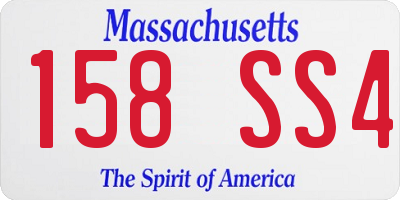 MA license plate 158SS4