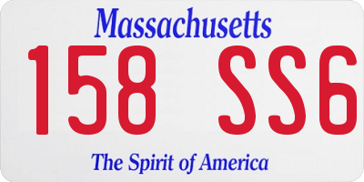 MA license plate 158SS6