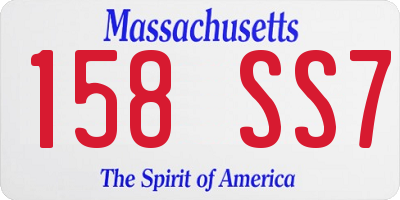MA license plate 158SS7