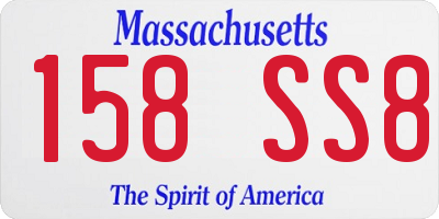 MA license plate 158SS8
