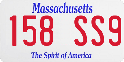 MA license plate 158SS9