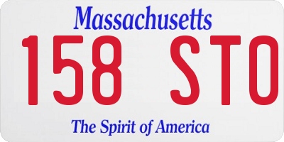 MA license plate 158ST0