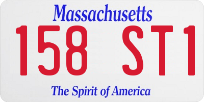 MA license plate 158ST1