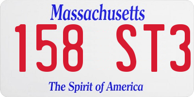 MA license plate 158ST3