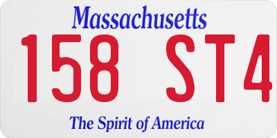 MA license plate 158ST4