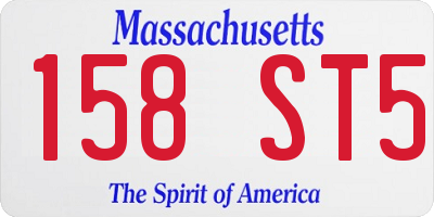 MA license plate 158ST5