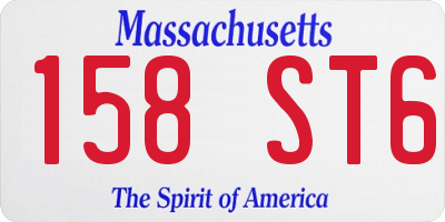 MA license plate 158ST6