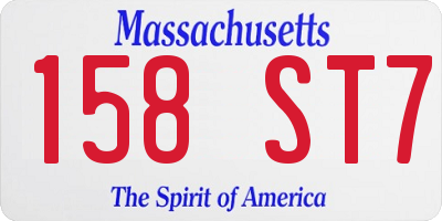 MA license plate 158ST7