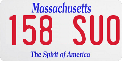 MA license plate 158SU0