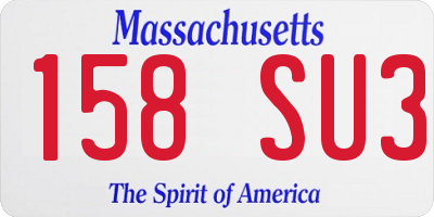 MA license plate 158SU3