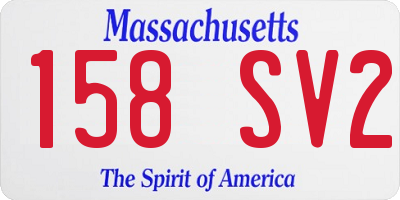 MA license plate 158SV2