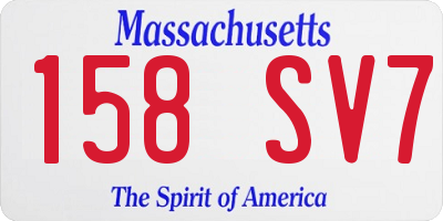 MA license plate 158SV7