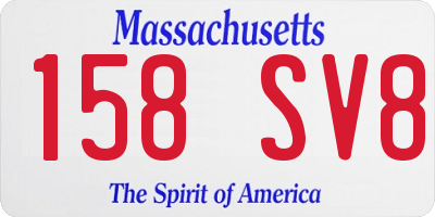 MA license plate 158SV8