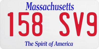 MA license plate 158SV9