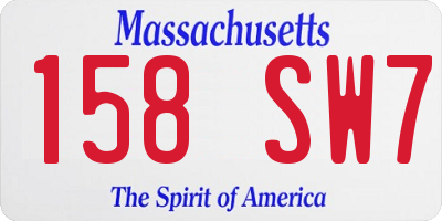 MA license plate 158SW7