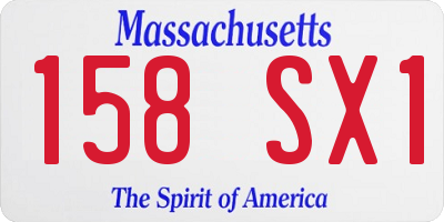 MA license plate 158SX1