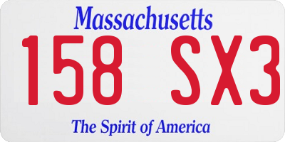 MA license plate 158SX3