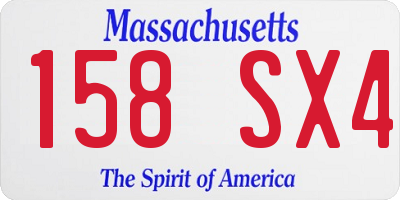 MA license plate 158SX4