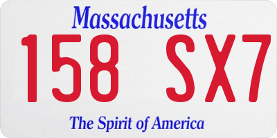 MA license plate 158SX7