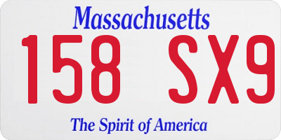 MA license plate 158SX9