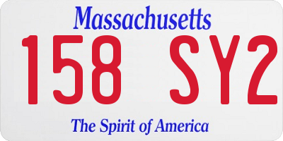 MA license plate 158SY2