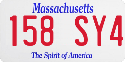 MA license plate 158SY4