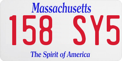 MA license plate 158SY5